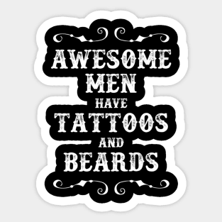 Men Tattoos Beards Sticker